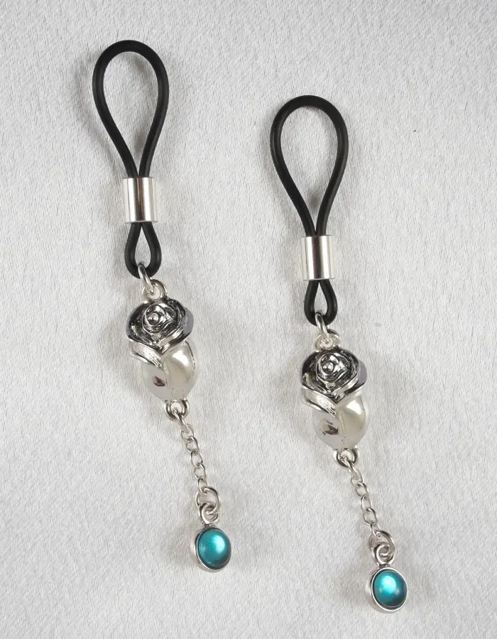 Anne Boleyn - Silver Nipple Jewelry with Tudor Rose