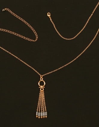 Anubis - Chaîne de taille égyptienne en or pour femme avec pendentif en hématite