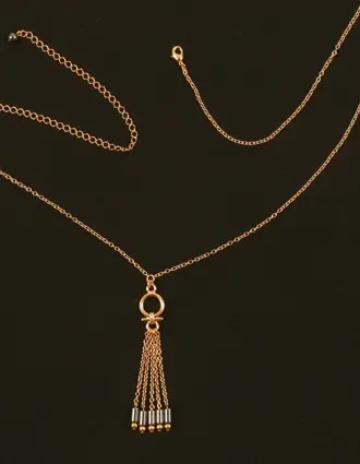 Anubis - Women's Egyptian Gold Waist Chain With Hematite Pendant