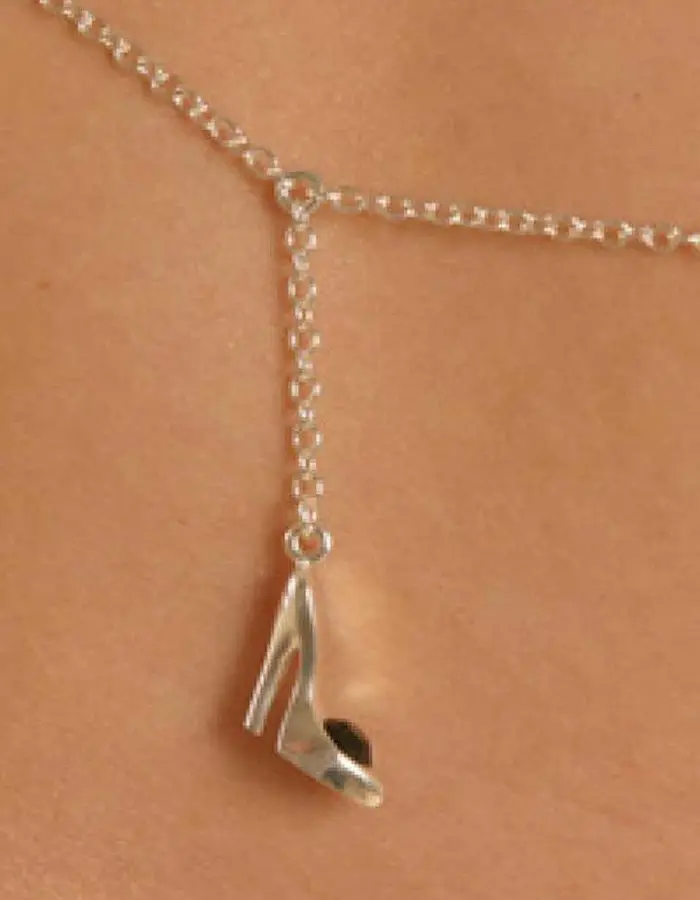 Anything Goes - Silver Jeweled High Heel Waist Chain