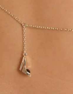 Anything Goes - Silver Jeweled High Heel Waist Chain