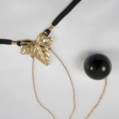 Autumn Glory - Crotchless G-String Jewelry with Insertable Orb
