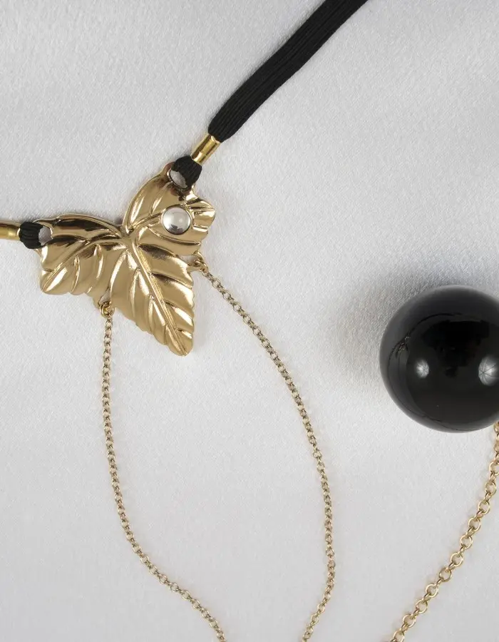 Autumn Glory - Crotchless G-String Jewelry with Insertable Orb