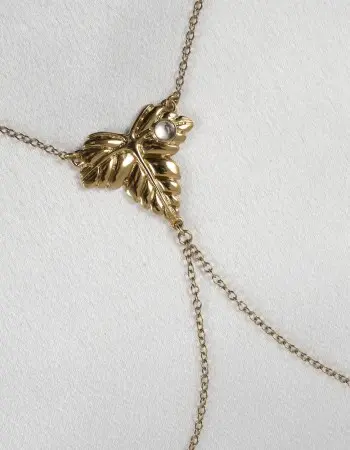 Autumn Leaves - Gold Foliage Breast Chain