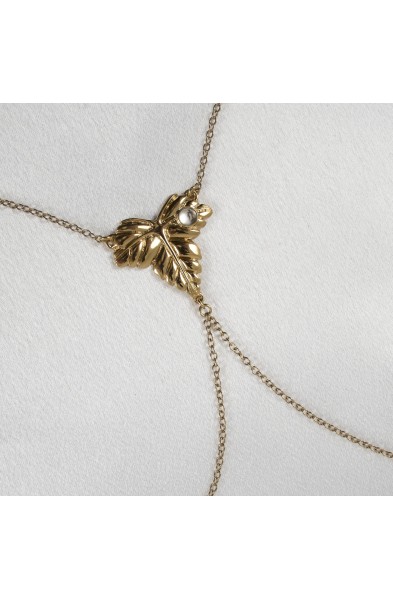 Autumn Leaves - Gold Foliage Breast Chain