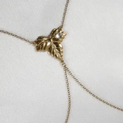 Autumn Leaves - Gold Foliage Breast Chain
