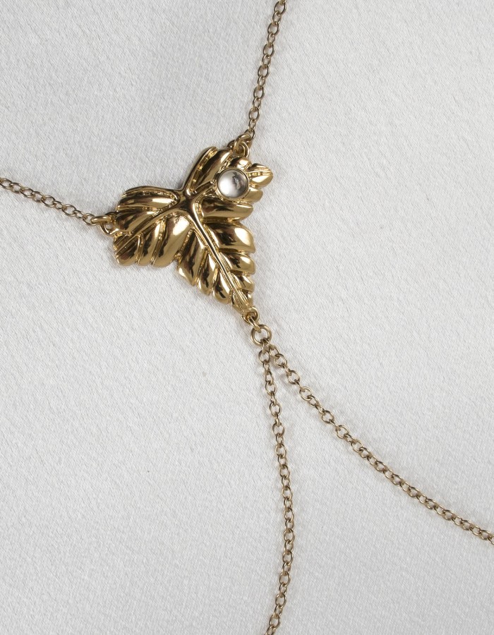 Autumn Leaves - Gold Foliage Breast Chain