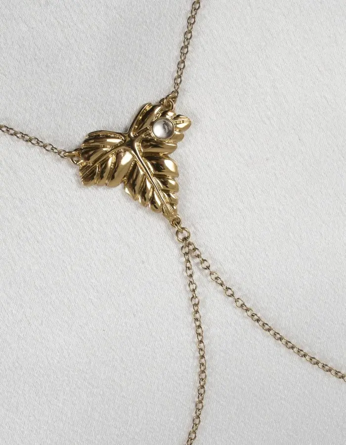 Autumn Leaves - Gold Foliage Breast Chain