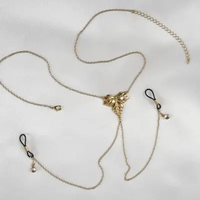 Autumn Leaves - Gold Foliage Breast Chain