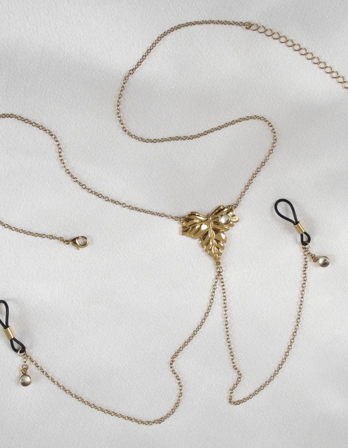Autumn Leaves - Gold Foliage Breast Chain