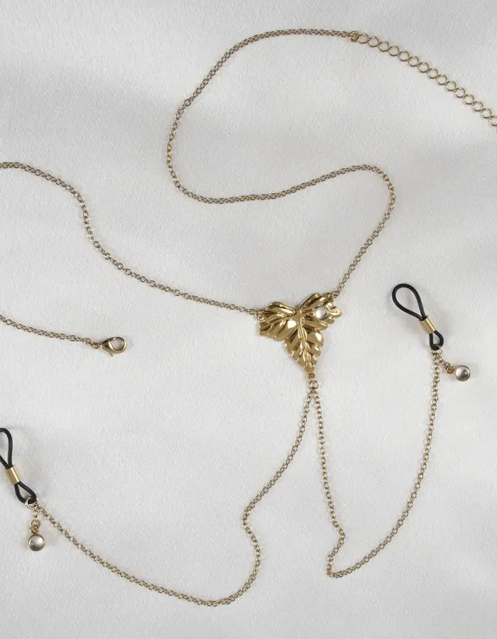 Autumn Leaves - Gold Foliage Breast Chain