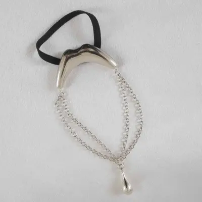Curl Route - Men's Silver Kiss Penis Chain Bracelet with Pendant