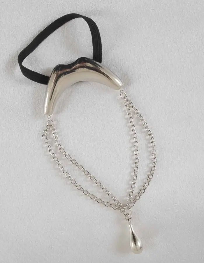 Curl Route - Men's Silver Kiss Penis Chain Bracelet with Pendant