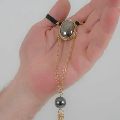 Babyfather - Gold Penis Chain with Hematite Gem Tassel