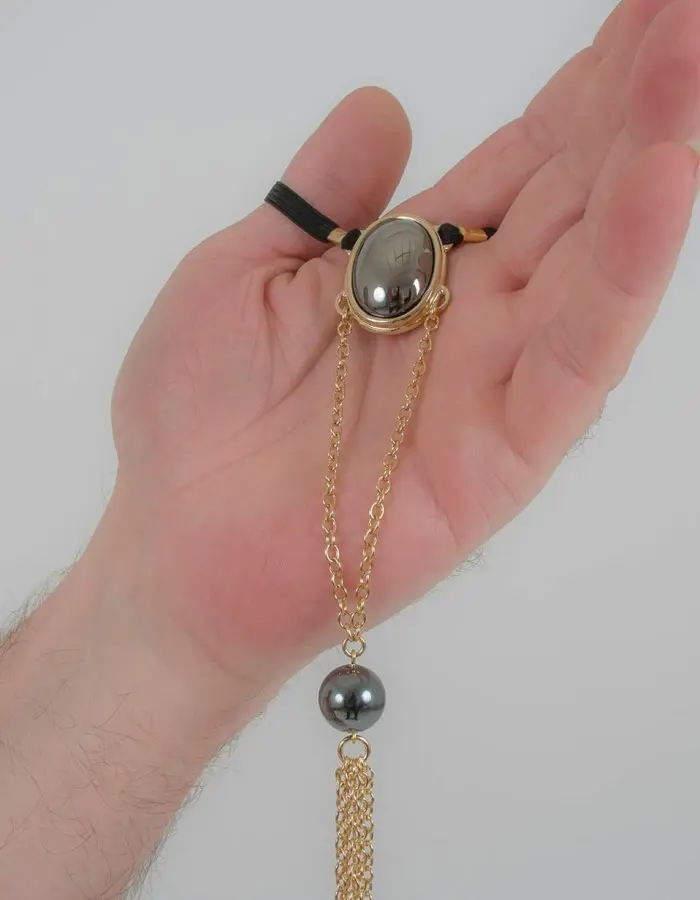Babyfather - Gold Penis Chain with Hematite Gem Tassel