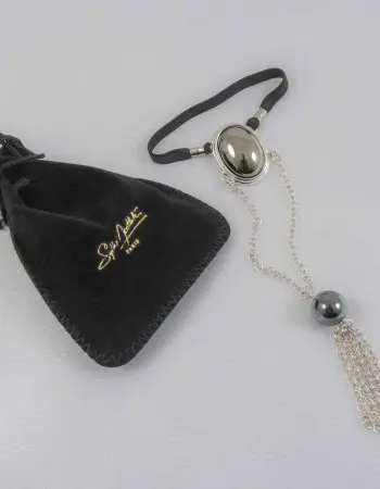 Your Love is King - Silver Penis Chain with Hematite Gem Tassel