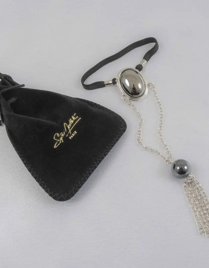 Your Love is King - Silver Penis Chain with Hematite Gem Tassel