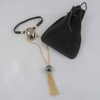 Babyfather - Gold Penis Chain with Hematite Gem Tassel