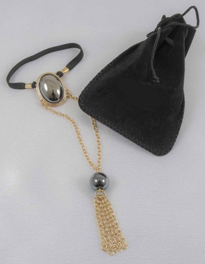 Babyfather - Gold Penis Chain with Hematite Gem Tassel