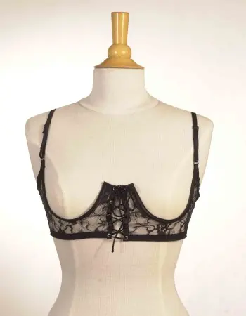 Bad Girl - Open Cup Lace-Up Bra