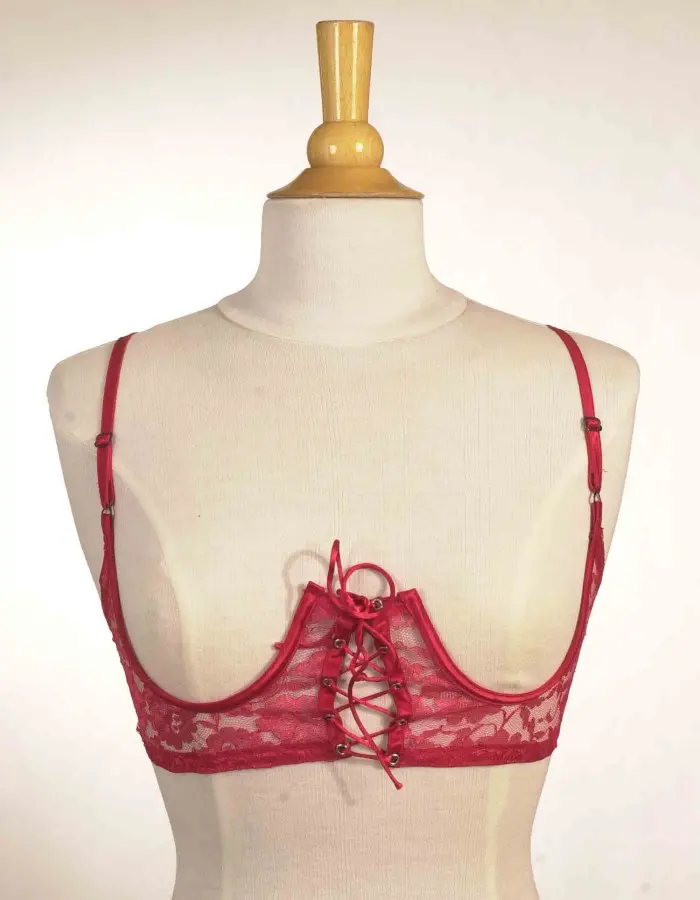 Bad Girl - Open Cup Lace-Up Bra