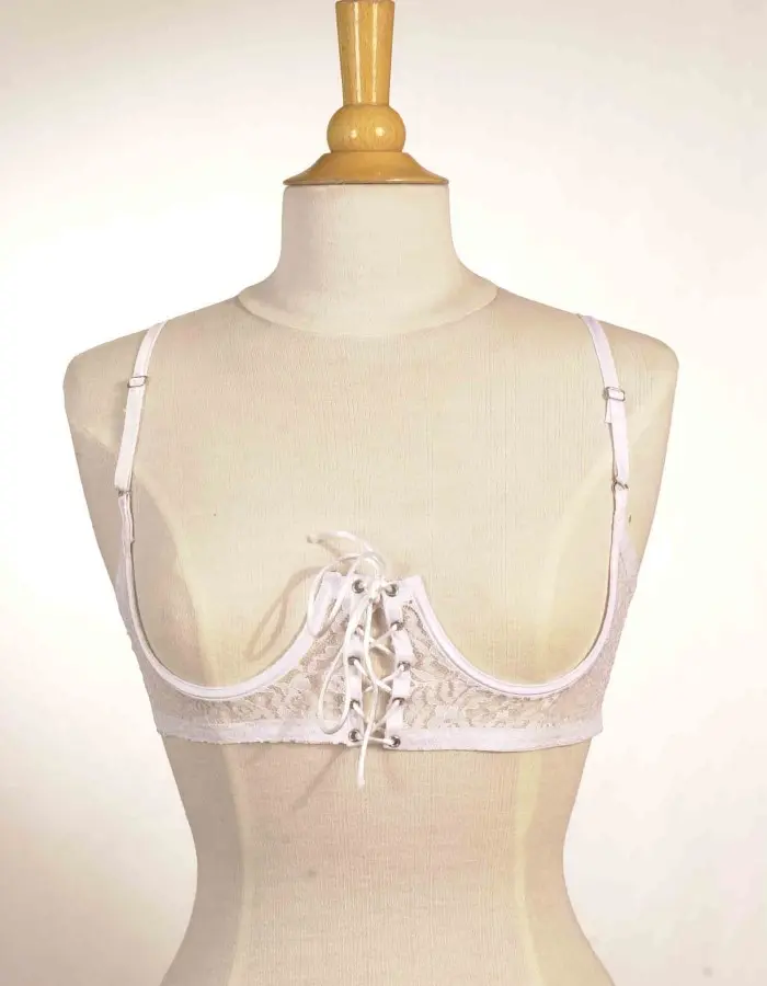 Bad Girl - Open Cup Lace-Up Bra