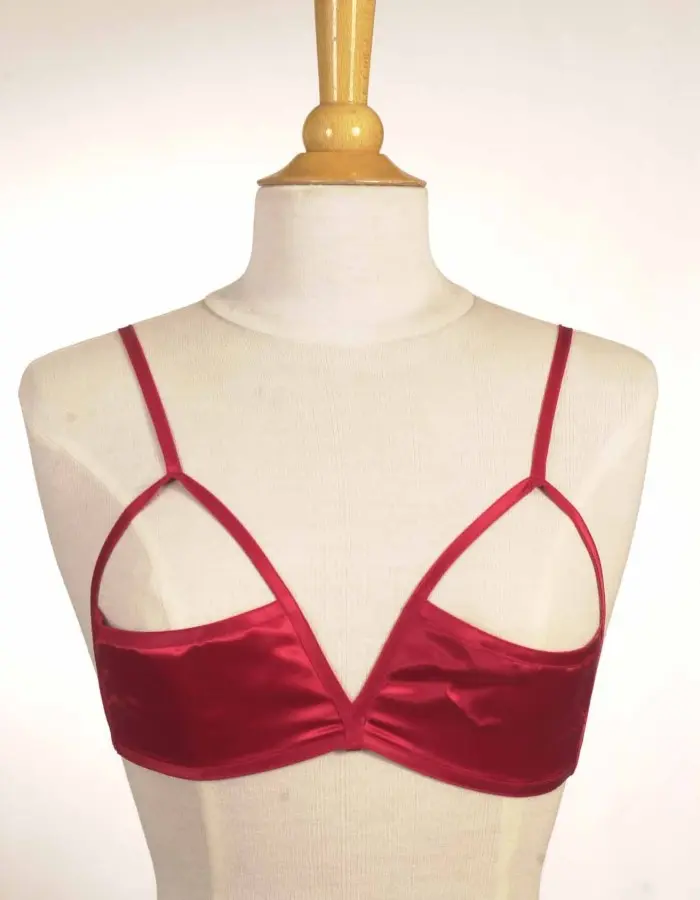 Bad Influence - Satin Open Cup Sling Bra