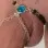 Bad Things - Silver Penis Chain with Blue Crystal Gem and Tassel