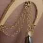 Banga - Women's Lady Luck G-String with Hematite Pendant in Gold