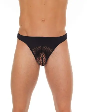 Black Fishnet Thong