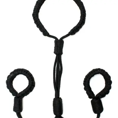 Black Hand Knotted Cotton Restraints