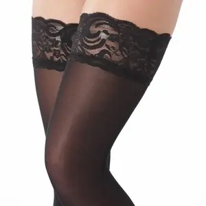 Black Lace Thigh High Stockings