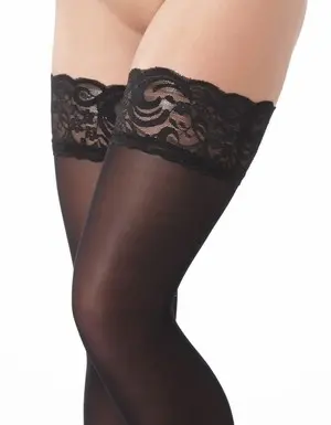 Black Lace Thigh High Stockings