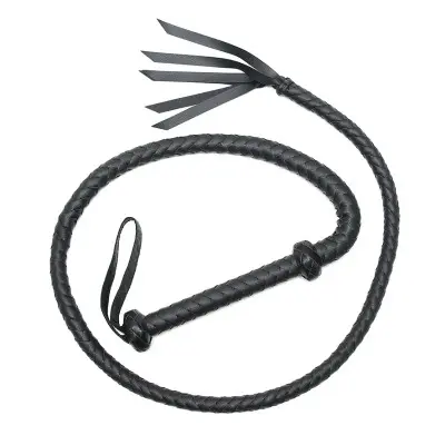 Black Leather Arabian Whip 155 cm Long