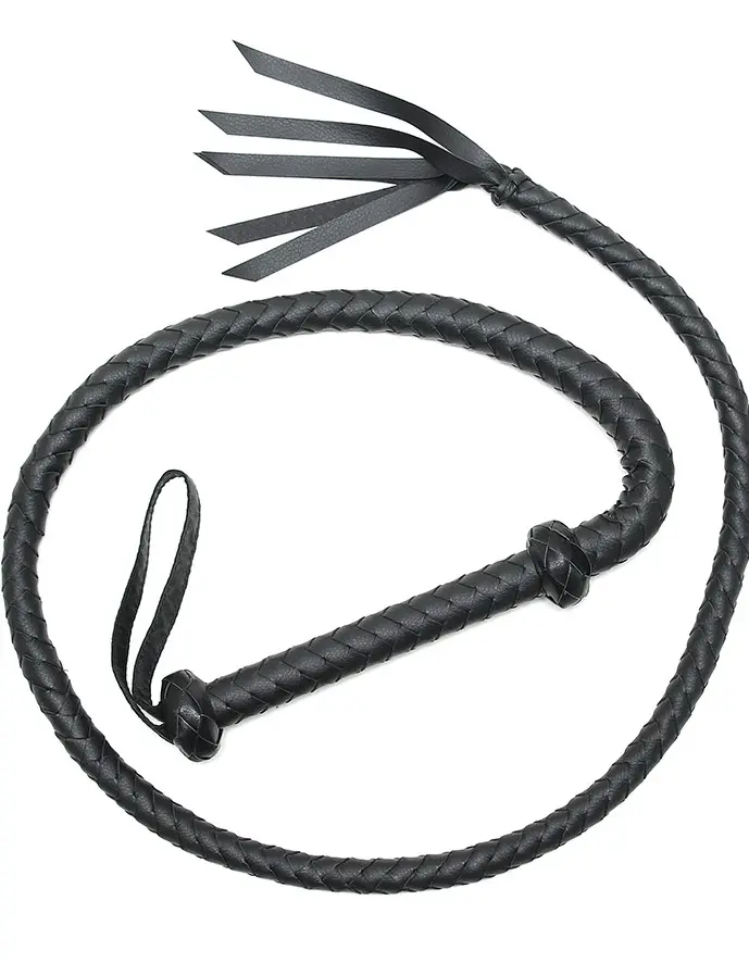 Black Leather Arabian Whip 155 cm Long