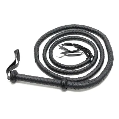 Black Leather Arabian Whip 250 cm Long