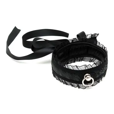 Black Satin Lace Collar
