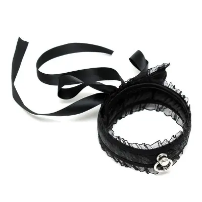 Black Satin Lace Collar