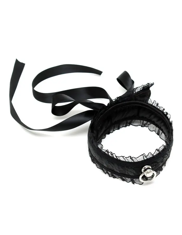 Black Satin Lace Collar