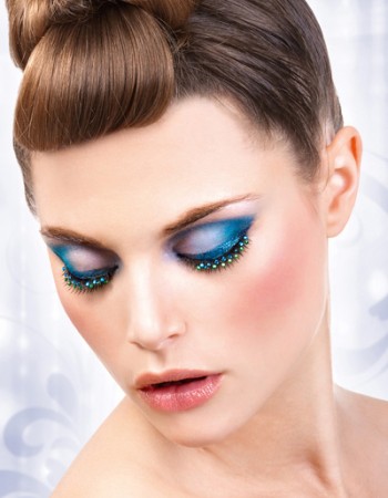 Black-Blue-Green Rhinestone Eyelashes