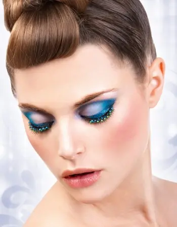 Black-Blue-Green Rhinestone Eyelashes