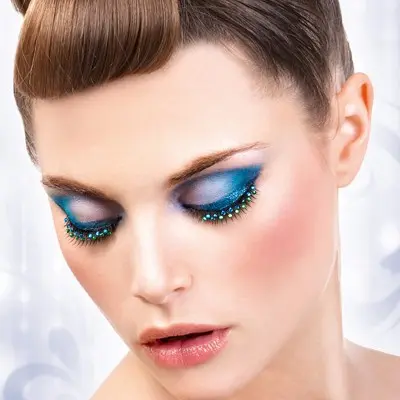 Black-Blue-Green Rhinestone Eyelashes