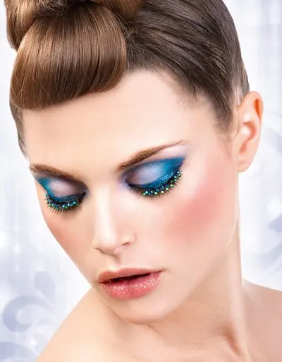 Black-Blue-Green Rhinestone Eyelashes