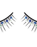 Black-Blue-Green Rhinestone Eyelashes