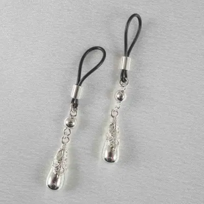 Blood Sugar Sex Magik - Women's Non-Piercing Ornate Teardrop Nipple Rings in Silver