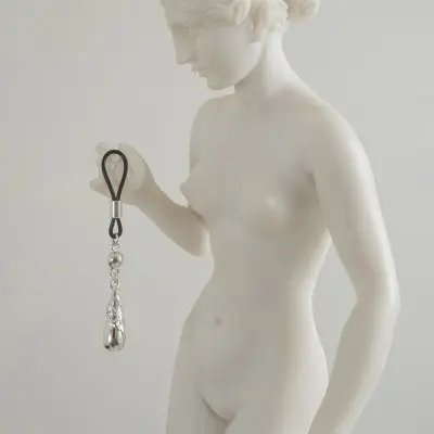 Blood Sugar Sex Magik - Women's Non-Piercing Ornate Teardrop Nipple Rings in Silver