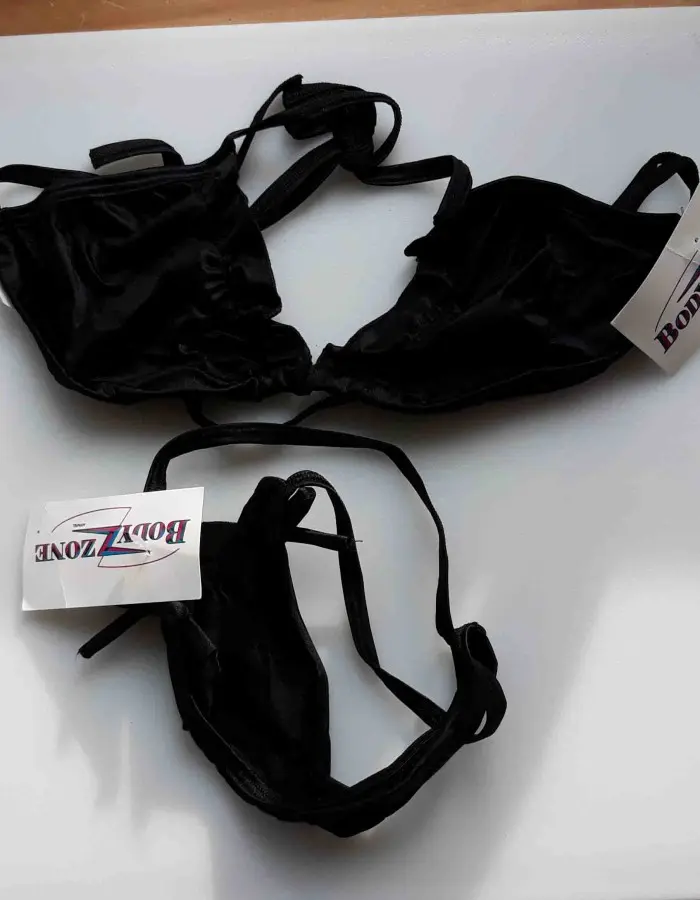 Ruffle Tri Top and Double Bow T-Back Bikini