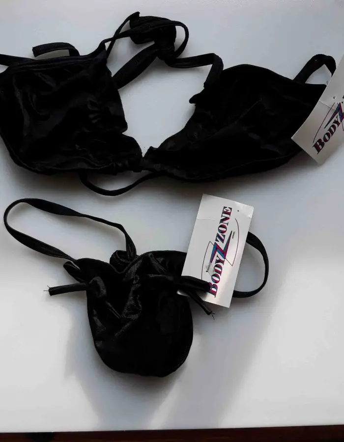 Ruffle Tri Top and Double Bow T-Back Bikini