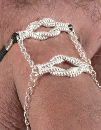 Bowline  - Nautical Knot Penis Band in Silver