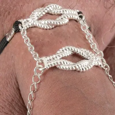 Bowline  - Nautical Knot Penis Band in Silver